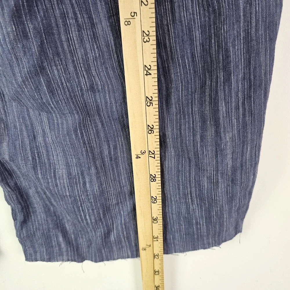 Athleta Women's Size S Retreat Linen Wide Leg Pant Blue 851038 (**Hem Cut Off)
